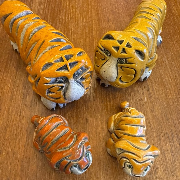 Artisania rinconada figurine Tiger Family 4 Pieces Retired - Picture 15 of 16